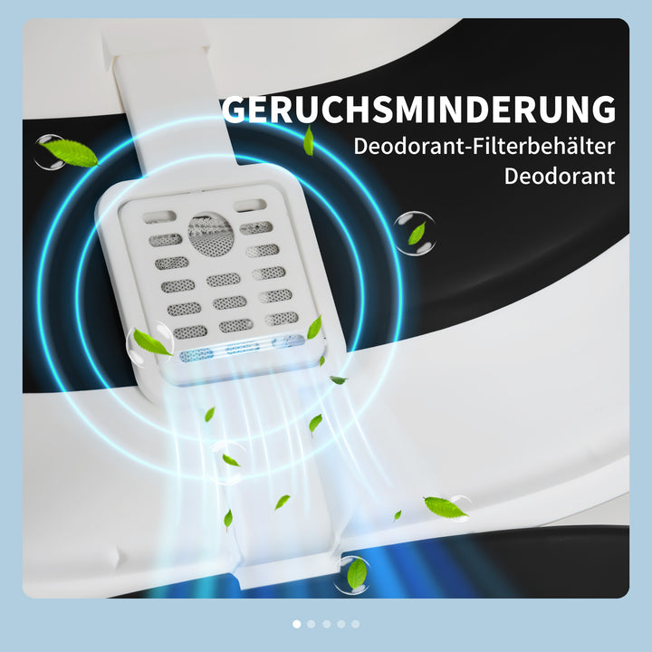 Kattebakke med låg og kattebakke, til katte op til 5 kg, 52 x 41 x 38 cm, hvid/sort