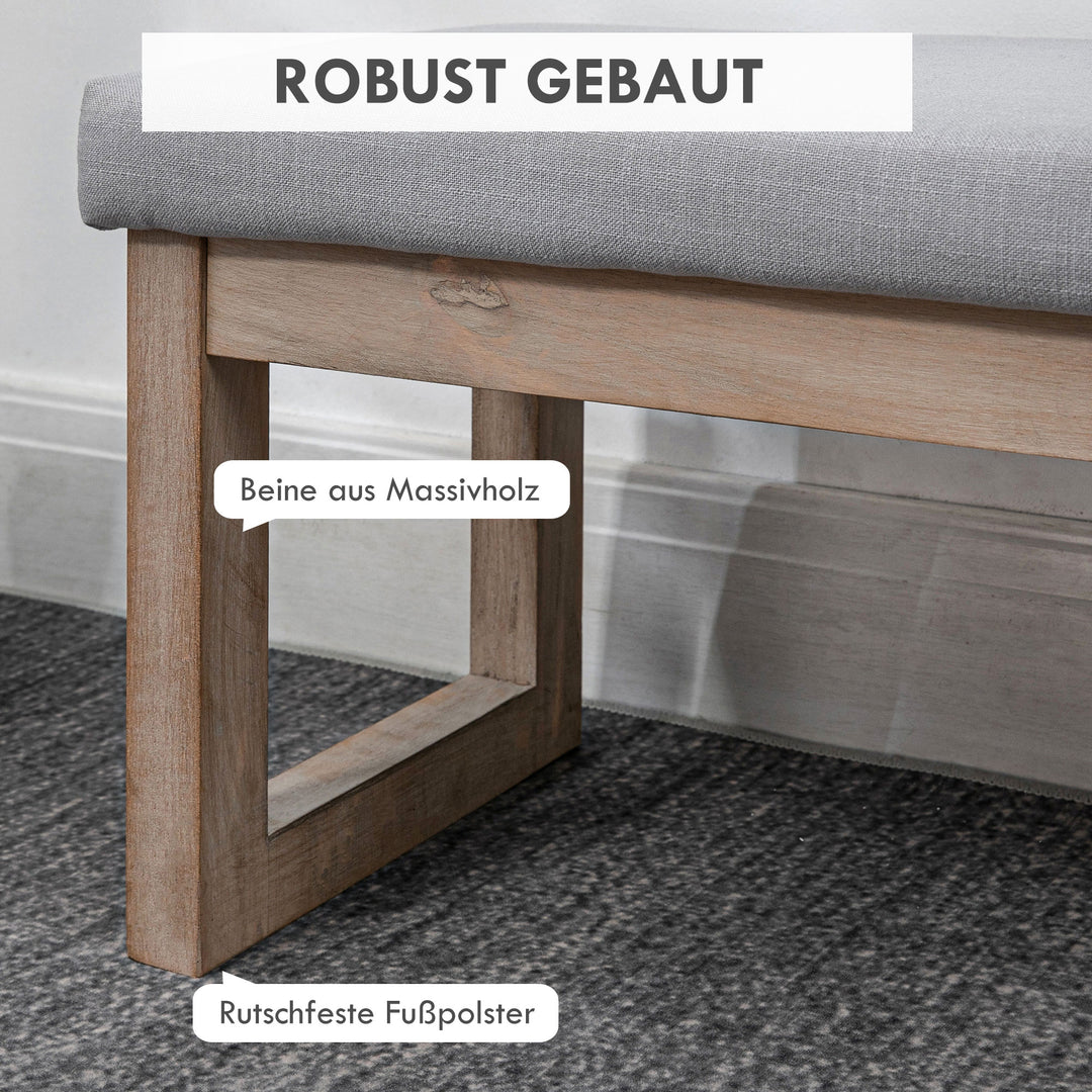 Fodskammel i skandinavisk design, sædeskammel, fodskammel, 68 cm x 38 cm x 42 cm, grå + natur