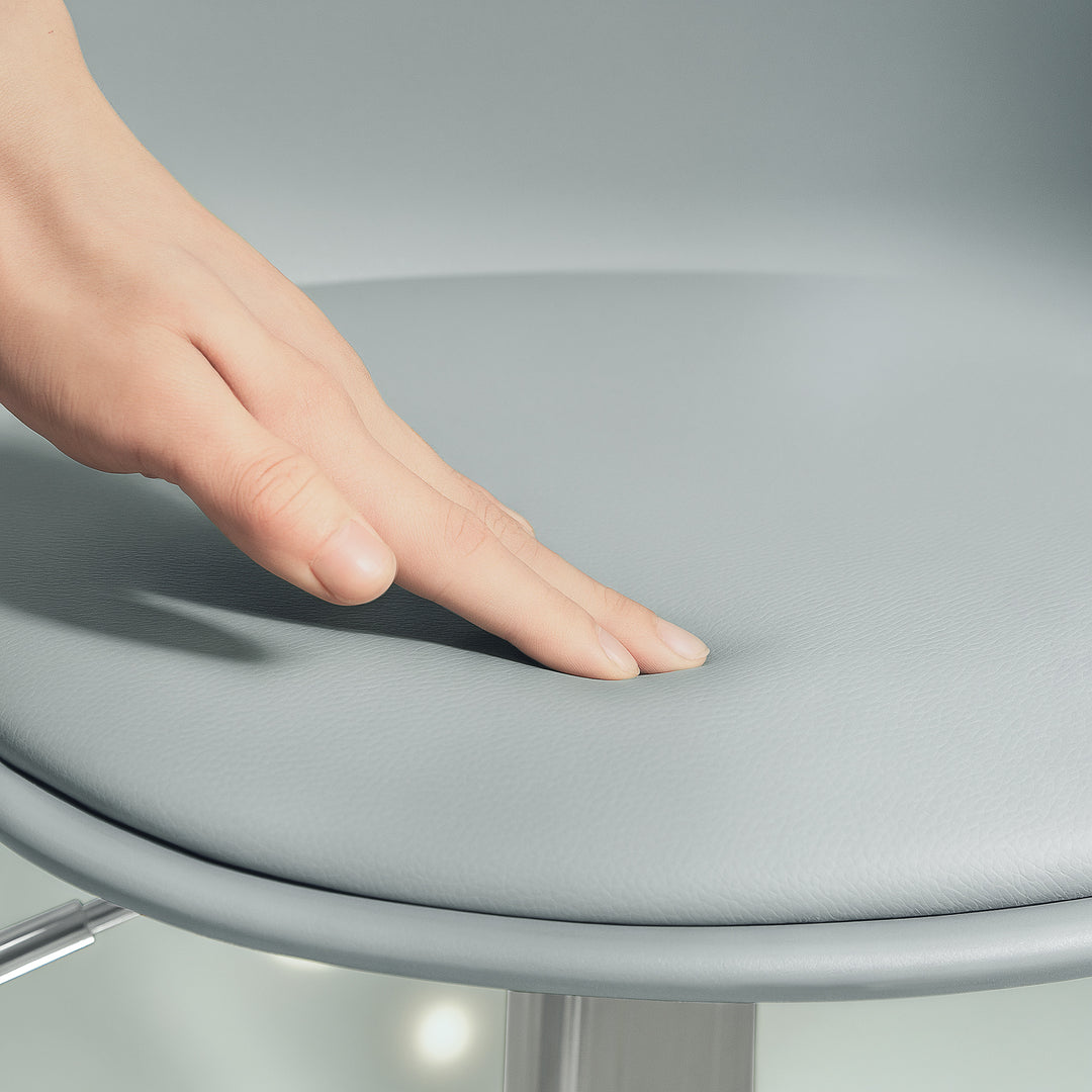 Sæt med 2 barstole, drejelige barstole med ryglæn, højdejusterbar, belastningskapacitet op til 120 kg, 42 x 38 x 82-104 cm, grå