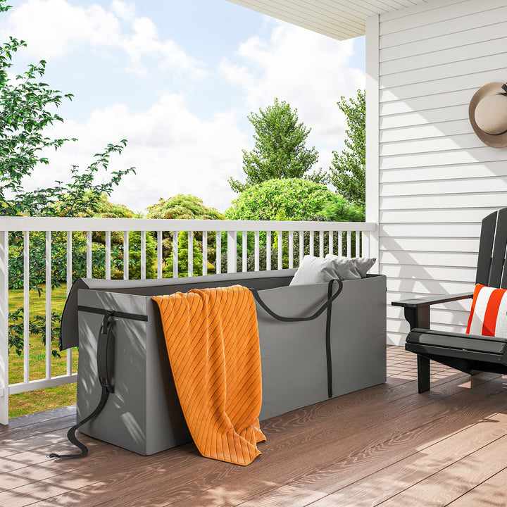 Opbevaringstaske til havehynder, hyndepose, beskyttelsesbetræk med bærehåndtag, lynlås, 200 x 60 x 75 cm, lysegrå