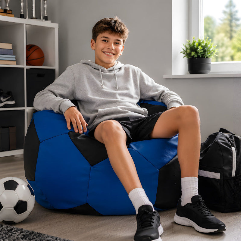 Bean Bag Chair Football XL Children - Faux Leather