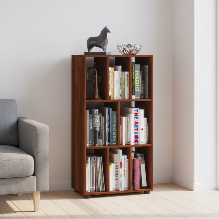 Reol "Wotino", 115 x 60 x 34 cm, farve: valnød brun