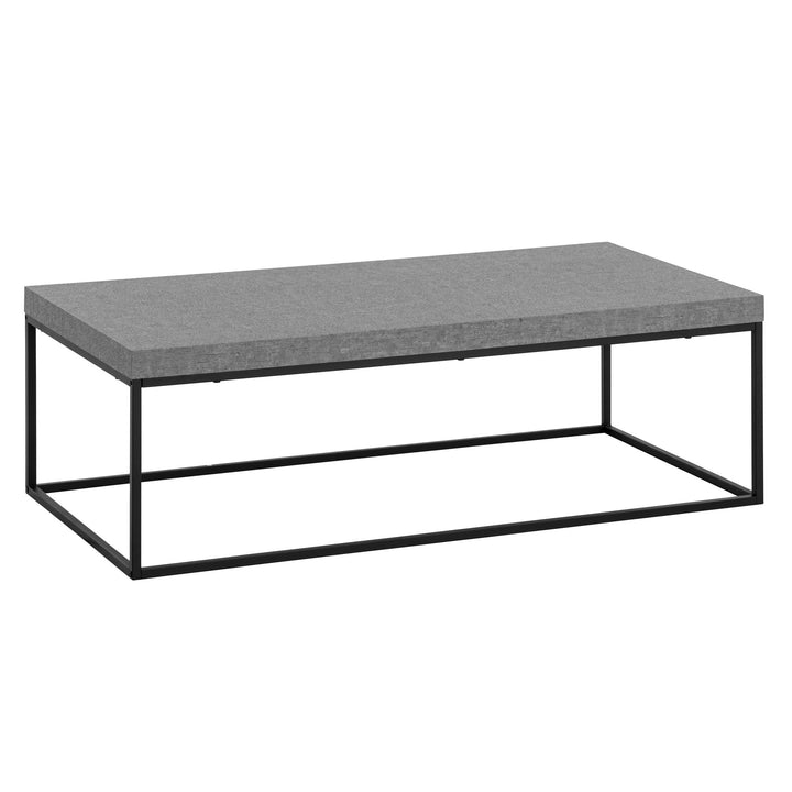 Sofabord 120x60x38 cm Gråt sofabord i betonlook Moderne, Designer stuebord Rektangulært, Loungebord Stort, Sofabord Metalben
