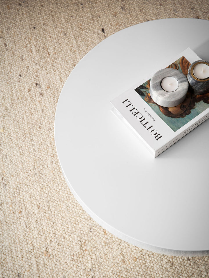 Sofabord 60x60x30 cm Hvidt sofabord i højglans Moderne designer stuebord Rundt loungebord i svampeform, sofabord Sidebord Lille