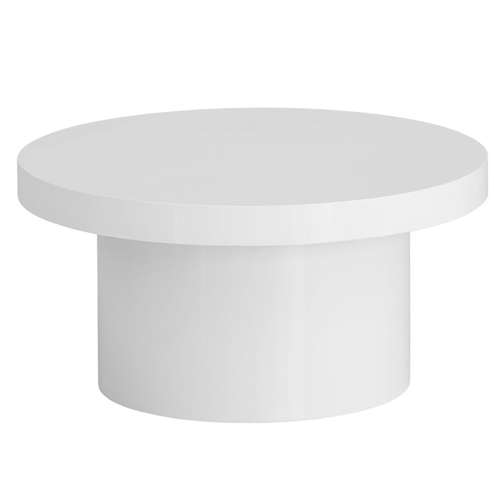 Sofabord 60x60x30 cm Hvidt sofabord i højglans Moderne designer stuebord Rundt loungebord i svampeform, sofabord Sidebord Lille