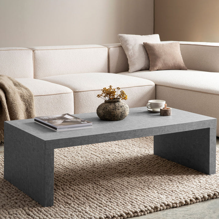 Sofabord i betonlook - 110 x 55 cm - Grå