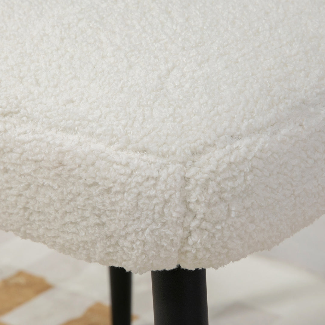 Skammel, sædeskammel, kashmirlook, fodskammel, cremehvid