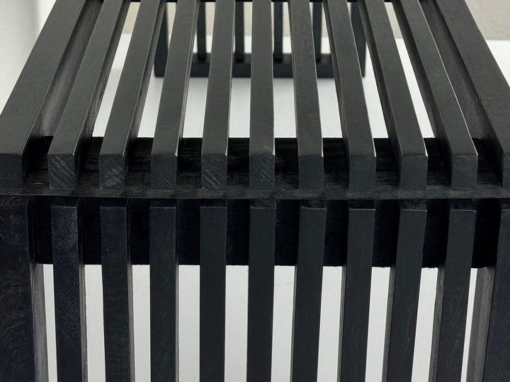 120 cm massiv akacietræsbænk, sort, moderne garderobe- og sengebænk, træbænk i entre til entré, soveværelse, stue