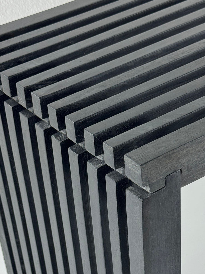 120 cm massiv akacietræsbænk, sort, moderne garderobe- og sengebænk, træbænk i entre til entré, soveværelse, stue