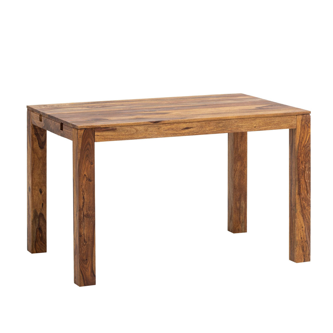 Spisebord 120-200 cm, massivt sheeshamtræ, tidløst; udtrækkeligt køkkenbord; stort rektangulært spisebord, enkelt; spisebord i træ