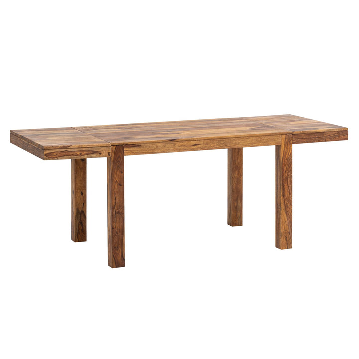 Spisebord 120-200 cm, massivt sheeshamtræ, tidløst; udtrækkeligt køkkenbord; stort rektangulært spisebord, enkelt; spisebord i træ