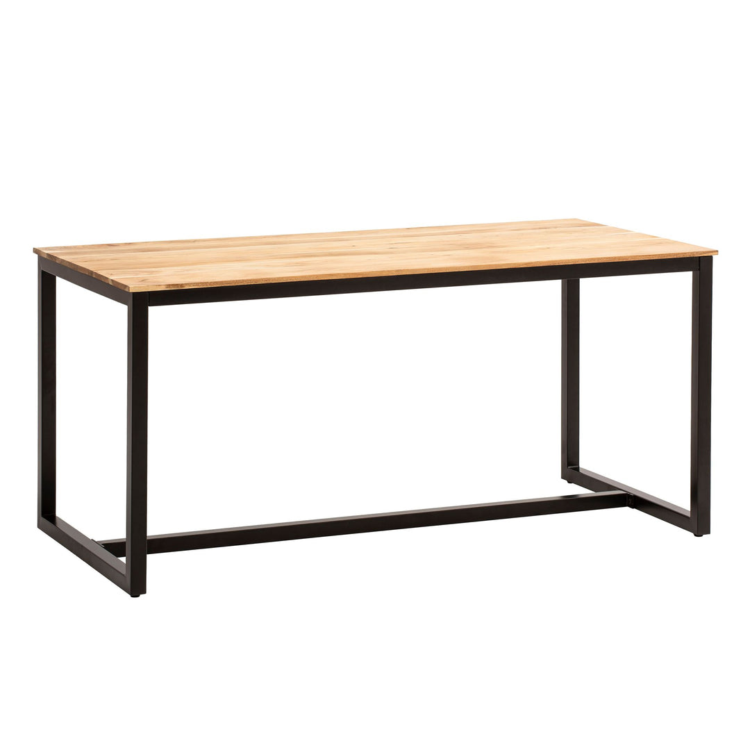 Spisebord 120x60x76 cm massivt akacietræ metal spisebord loft stil