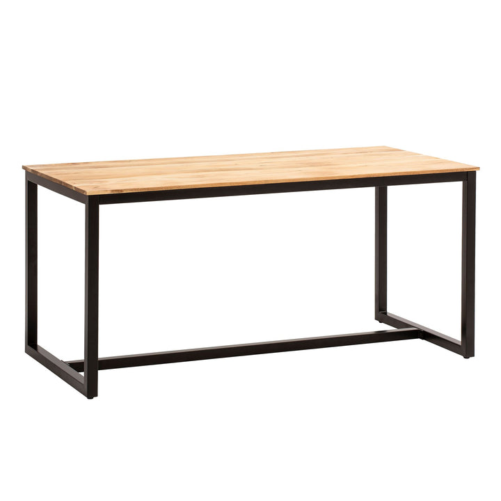 Spisebord 120x60x76 cm massivt akacietræ metal spisebord loft stil