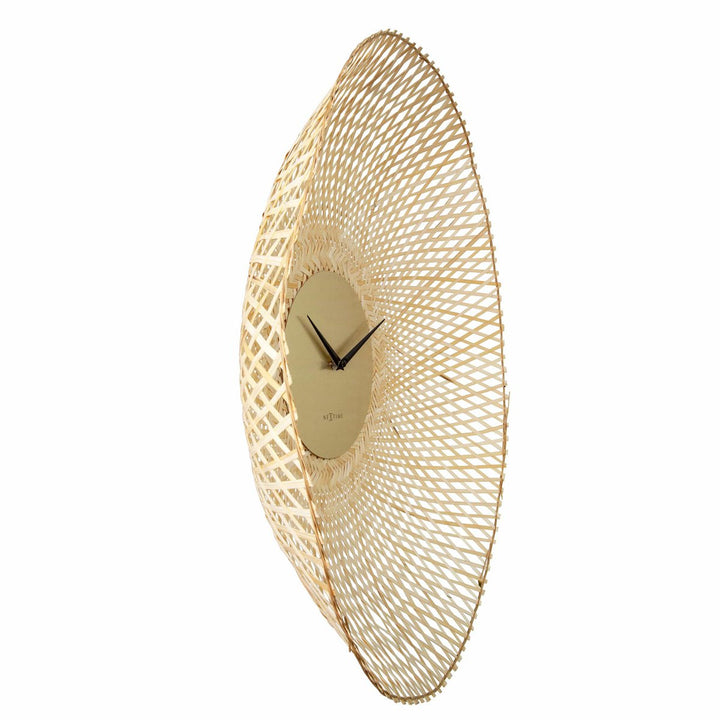 Vægur 60 cm-Silent-Brown/Sort-Bamboo-NeXtime 'Vortex'