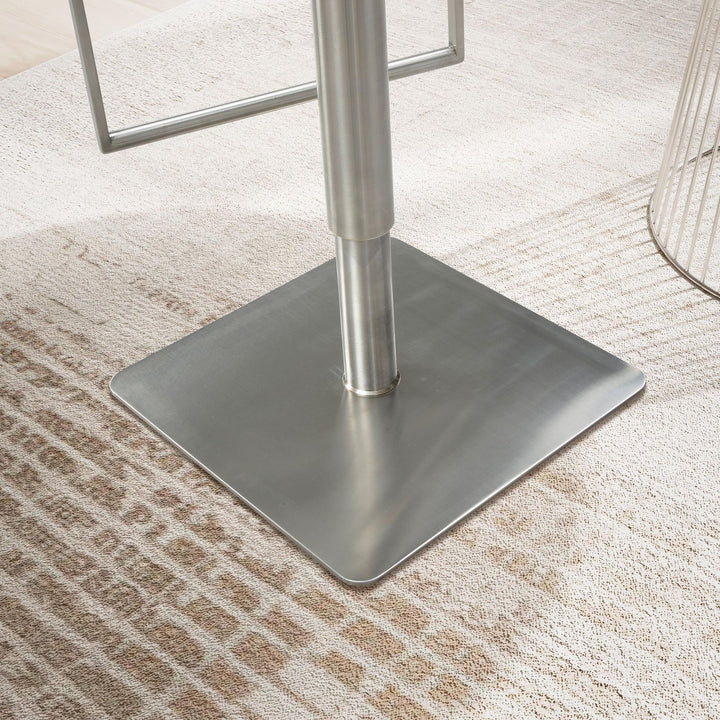 Sort barstol i kunstlæder i rustfrit stål, moderne designbarstol, drejelig barstol, polstret, bistrostol i høj metal, højdejusterbar barstol, høj barstol