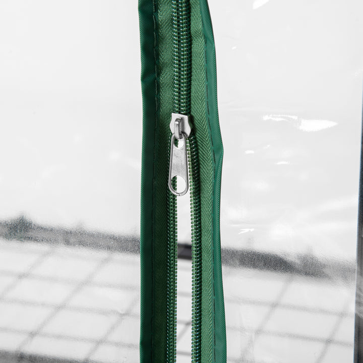 Minidrivhus med 5 hylder til blomster eller grøntsager, transparent+grønt stål, plastik, 69 x 49 x 193 cm