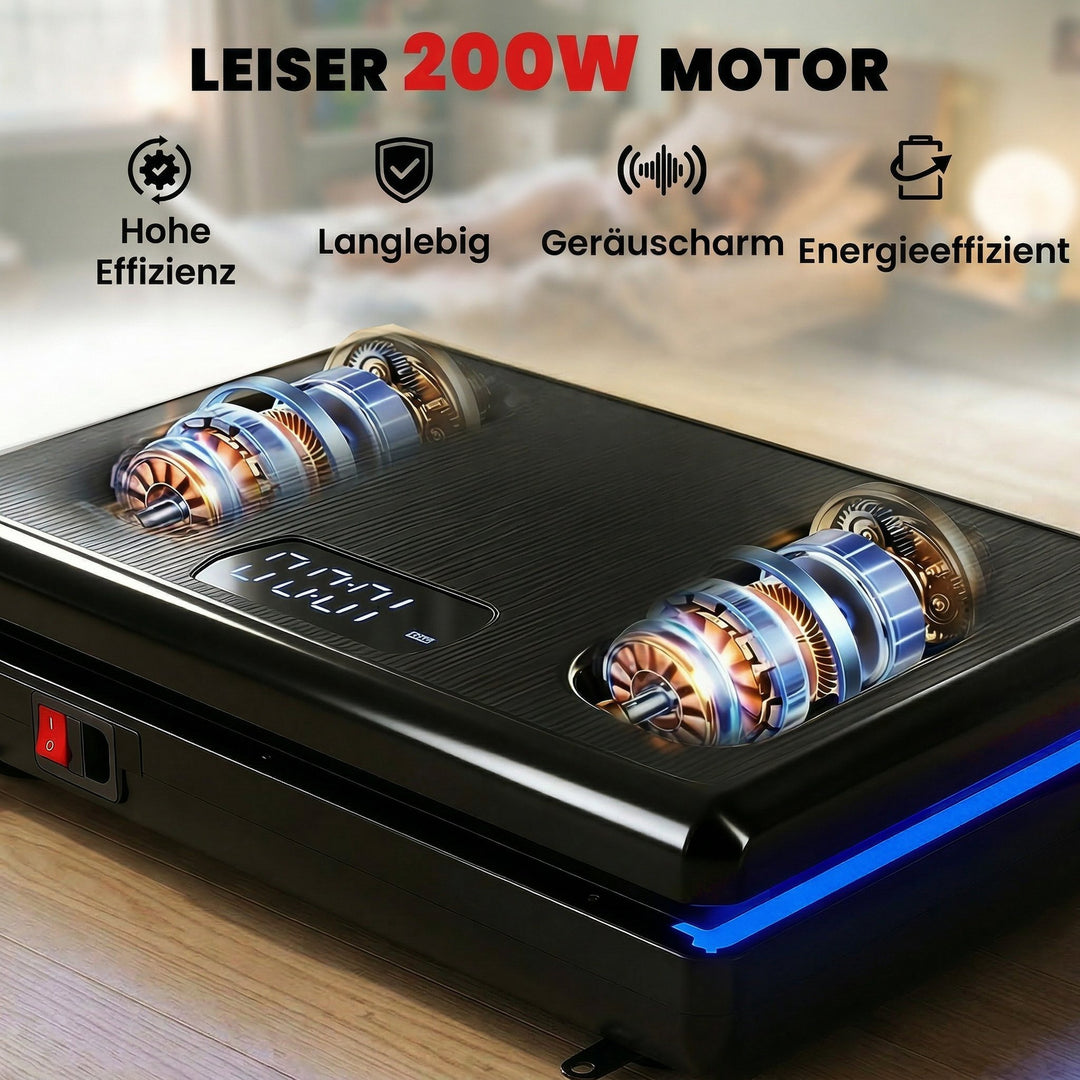 Vibrationsplade med 120 intensitetsniveauer, 5 forprogrammer, LED-lys, modstandsbånd, skridsikker overflade