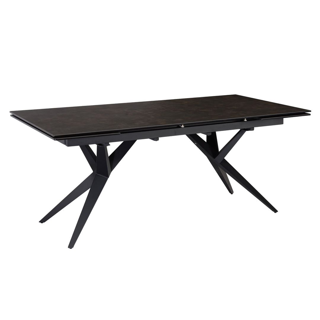 Udtrækkeligt spisebord 180-260 cm keramik glas sort