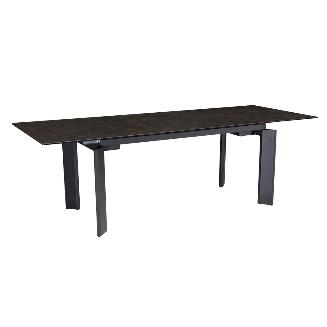 Spisebord 180x95x77 cm Glaskeramik spisebord sort