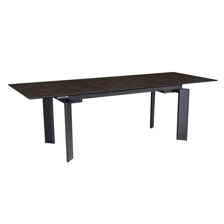 Spisebord 180x95x77 cm Glaskeramik spisebord sort