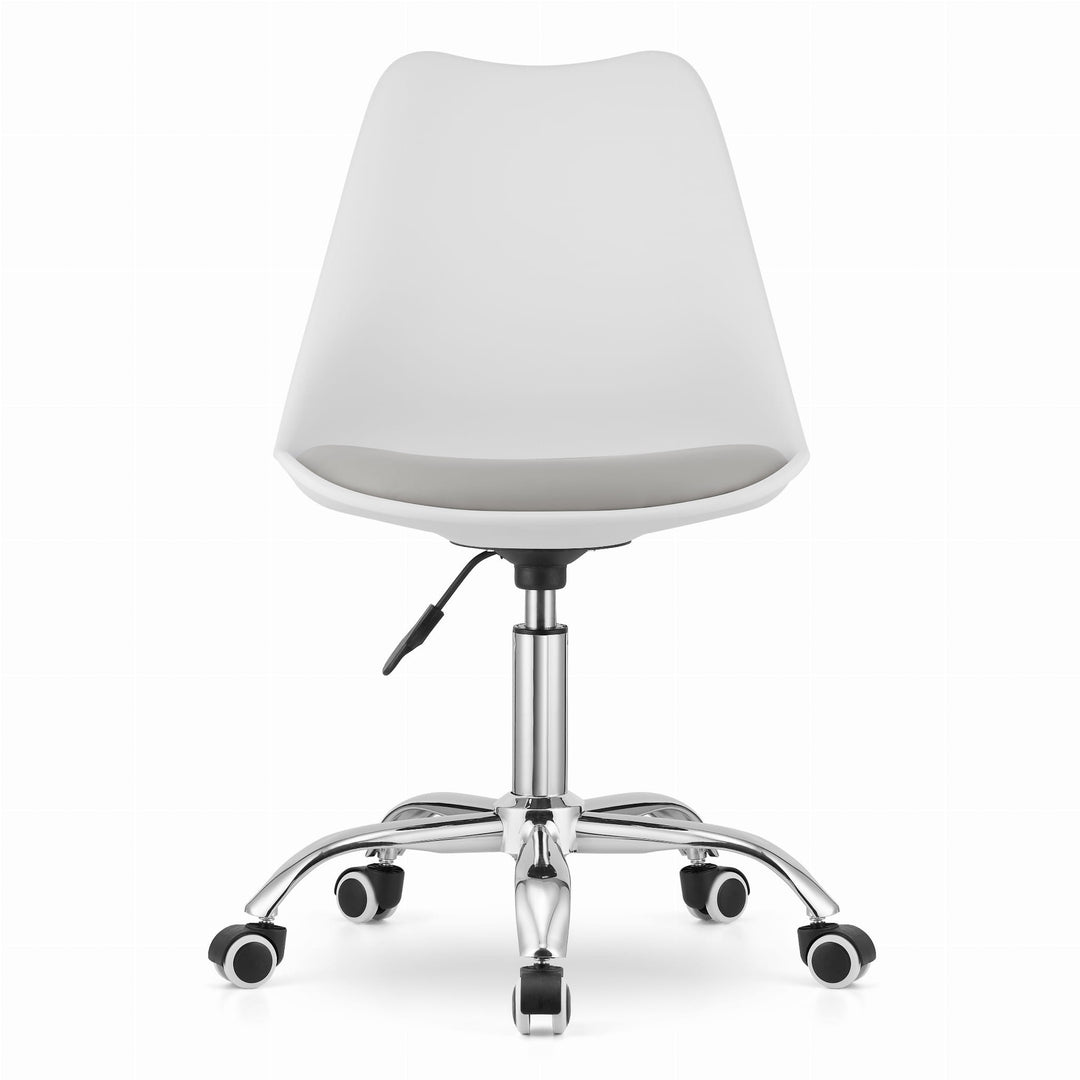 OSKAR ALBA kontorstol – stilren ergonomi i hvid/grå