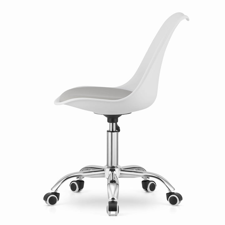 OSKAR ALBA kontorstol – stilren ergonomi i hvid/grå