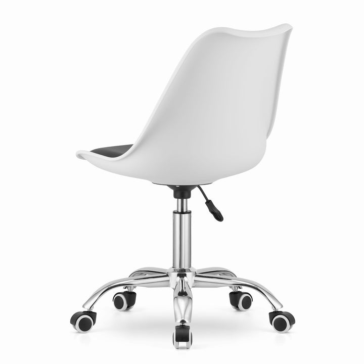 OSKAR ALBA kontorstol – tidløst design i hvid/sort med ergonomisk komfort