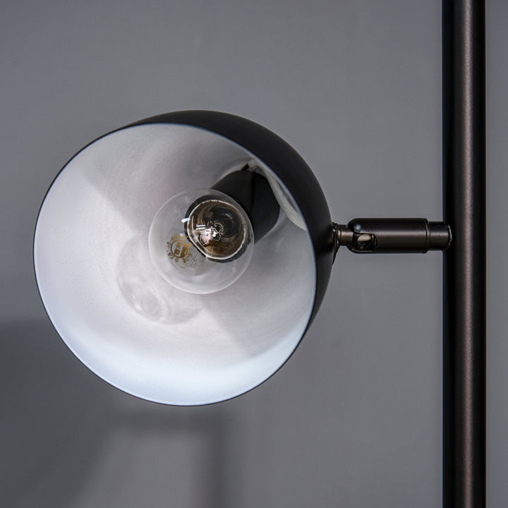 Gulvlampe, 3 justerbare skærme, metal, sort