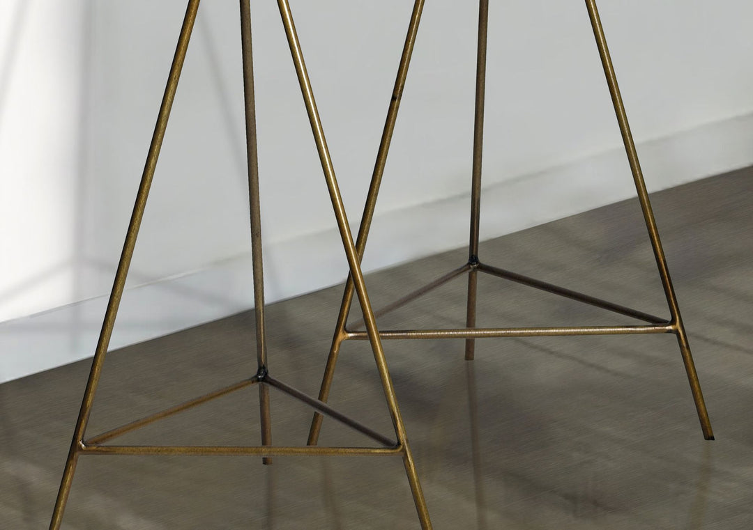 Sæt med 2 metalblomsterpotter, guldfarvede plantekasser med stativ, designerjernplantekasser, runde, høje indendørs blomsterpotter