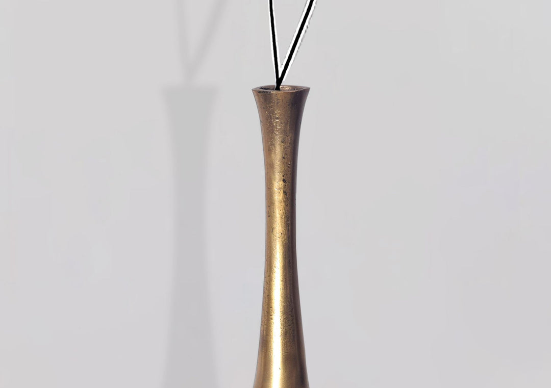 Dekorativ vase 75 cm aluminium guldfarvet blomstervase moderne, håndlavet