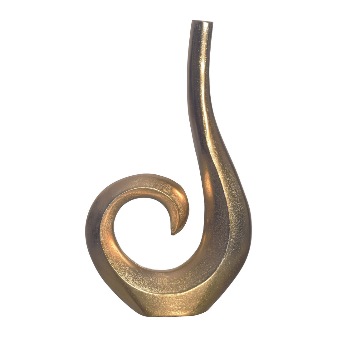Dekorativ vase 47 cm aluminium guld spiral blomstervase moderne lille, ekstravagant dekorativ vase til blomster, aluminium bordvase boligindretning borddekoration håndlavet