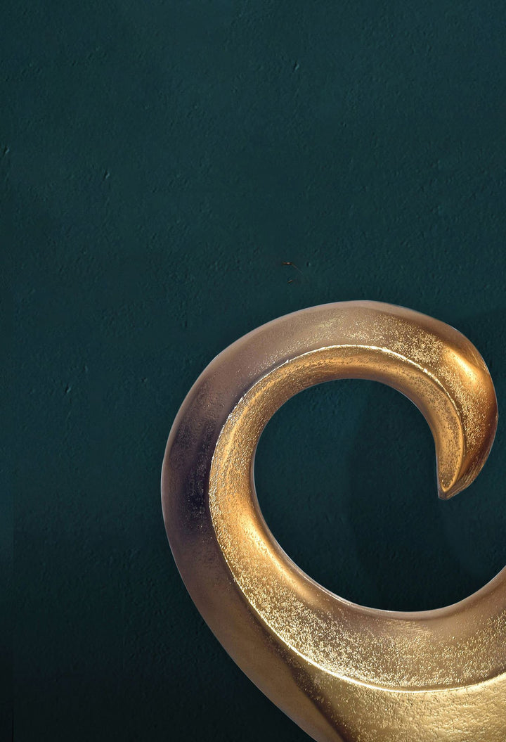 Dekorativ vase 47 cm aluminium guld spiral blomstervase moderne lille, ekstravagant dekorativ vase til blomster, aluminium bordvase boligindretning borddekoration håndlavet