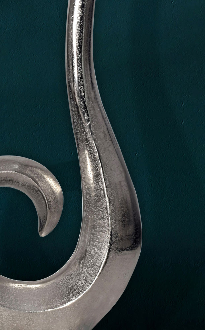 Dekorativ vase 47 cm aluminium sølv spiral blomstervase moderne lille, ekstravagant dekorativ vase til blomster, aluminium bordvase boligindretning borddekoration håndlavet