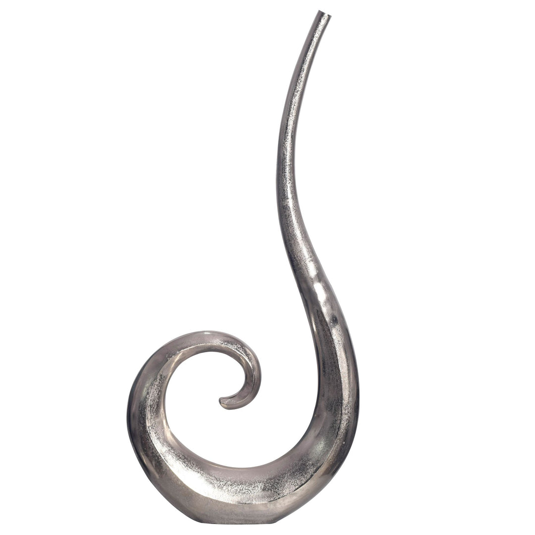 Dekorativ vase 100 cm aluminium sølv spiral blomstervase moderne stor, dekorativ vase ekstravagant til blomster, XXL aluminium gulvvase metal boligindretning håndlavet