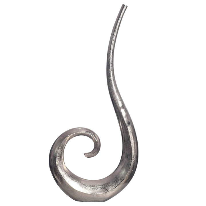 Dekorativ vase 100 cm aluminium sølv spiral blomstervase moderne stor, dekorativ vase ekstravagant til blomster, XXL aluminium gulvvase metal boligindretning håndlavet