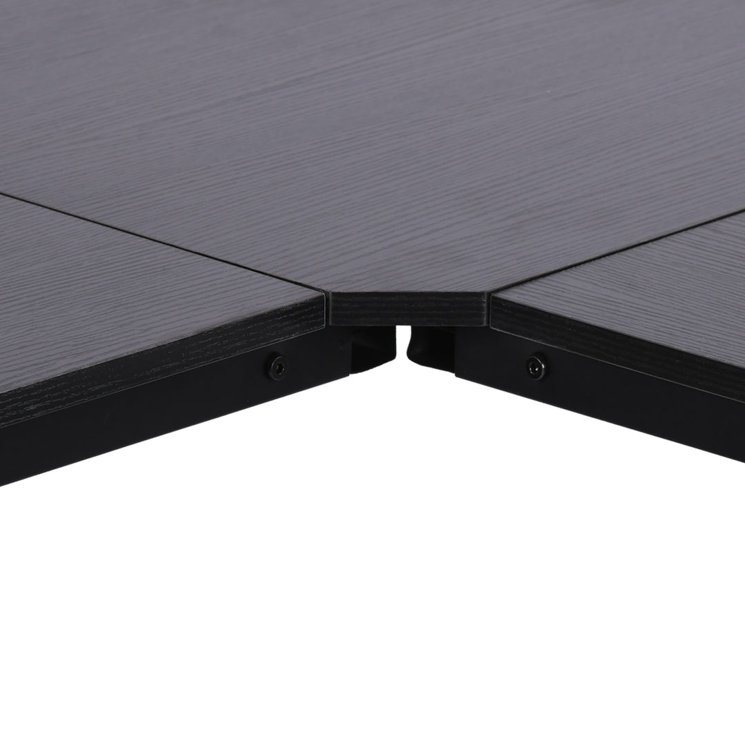 Computerbord l-formet hjørnebord mdf sort 150 x 150 x 76 cm