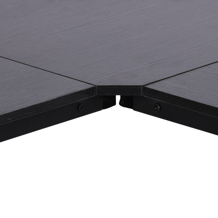 Computerbord l-formet hjørnebord mdf sort 150 x 150 x 76 cm