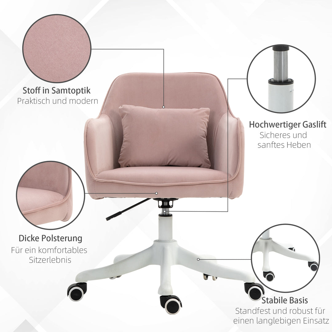 Massagebordstol 78-86 cm højdejusterbar kontorstol drejestol computerstol med usb trin arbejdsstol med vibrationsfunktion lændepude massagefunktion pink