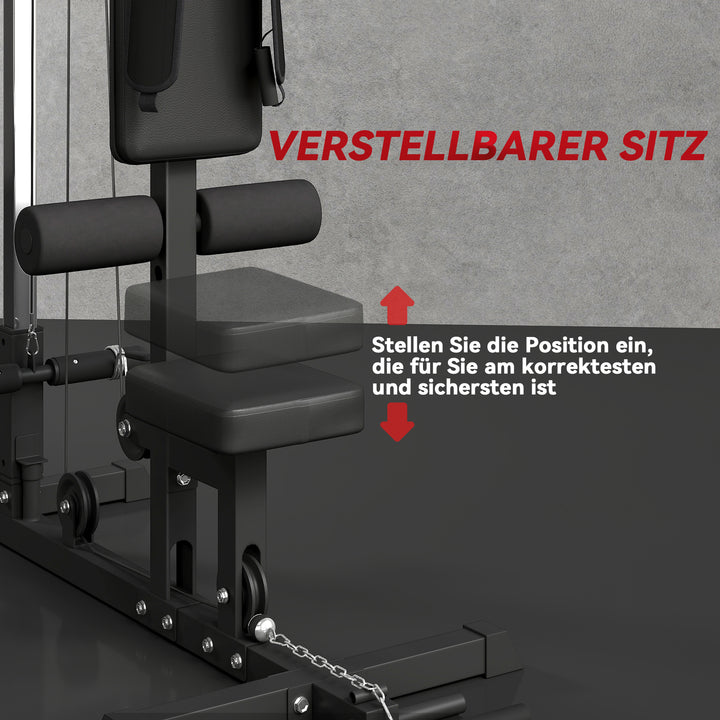 Hjemmegym, romaskiner, uden vægte, hjemmefitnessudstyr, stål, syntetisk læder, sort