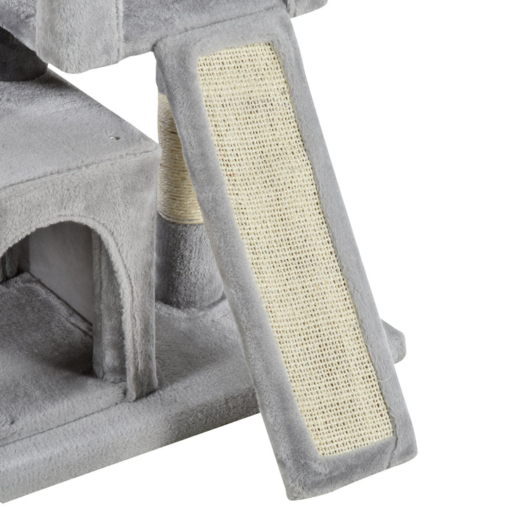 Kradsetræ 83 cm lille kradsetræ til katte med sisalstolper, kradsetræ til katte, klatretræ til katte, kradsetræ til katte, legetræ til kattemøbler til små katte, lysegrå