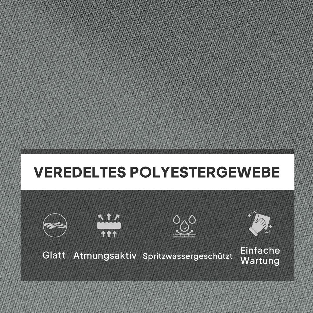 Siddehynde, tyk polstret siddehynde med ryglæn, gyngestolshynde, til indendørs og udendørs brug, lysegrå