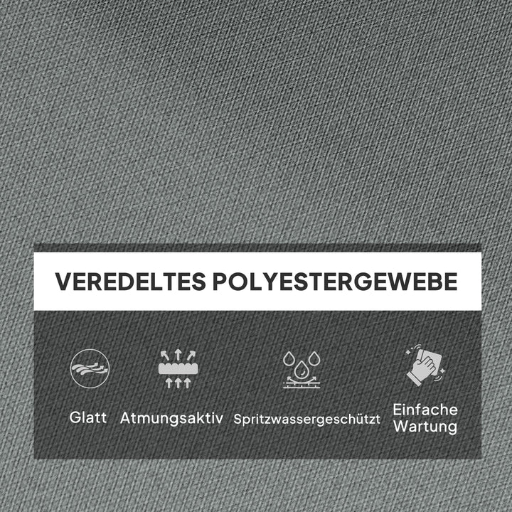 Siddehynde, tyk polstret siddehynde med ryglæn, gyngestolshynde, til indendørs og udendørs brug, lysegrå