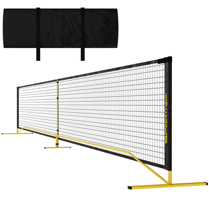 Pickleball-net 6,7 m Bærbart med bæretaske Metalramme Gul