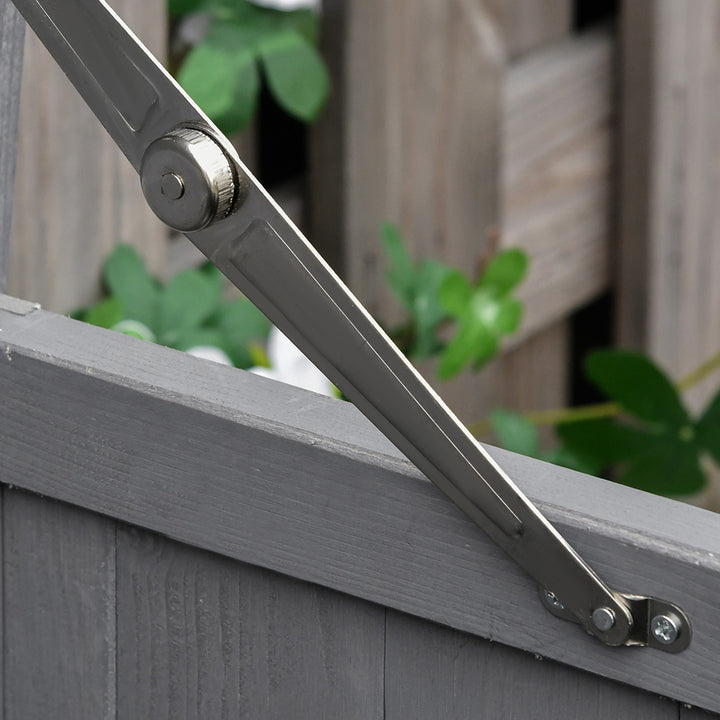 Hvidevareskab, dobbeltdør, hængslet låg, 2 hylder, vejrbestandig, naturtræ, grå, 74 x 43 x 88 cm