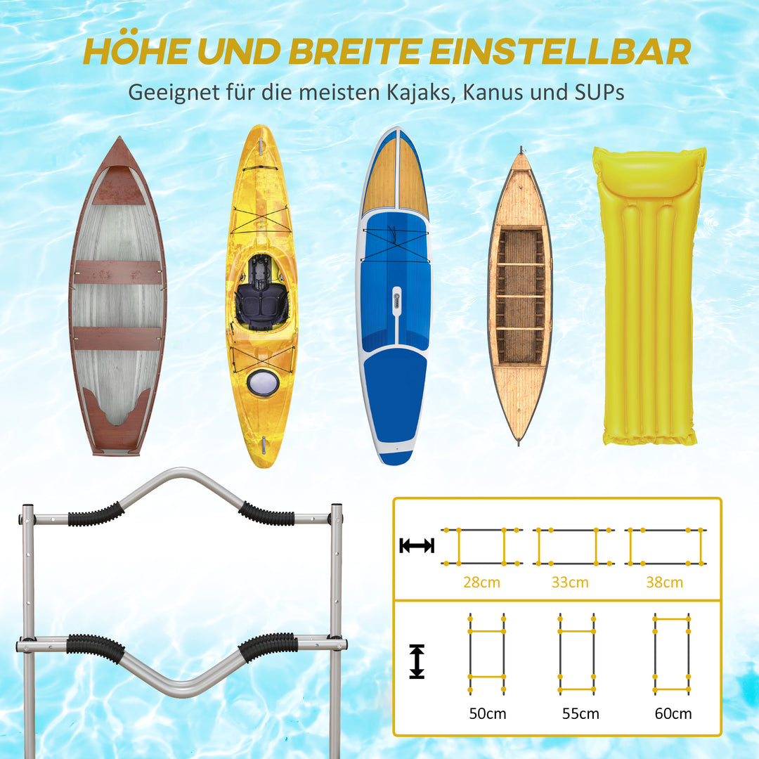 Kajakvogn, transportvogn i aluminium, 82x25,4x77,5 cm, sølvgul