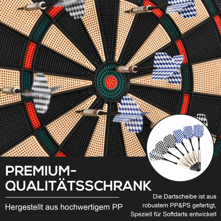 Elektronisk dartskive med stemmemeddelelser, LED-displays, 6 pile, 24 pilhoveder, 18 spil, 159 variationer, dartmaskine, dartskivesæt til op til 8 spillere