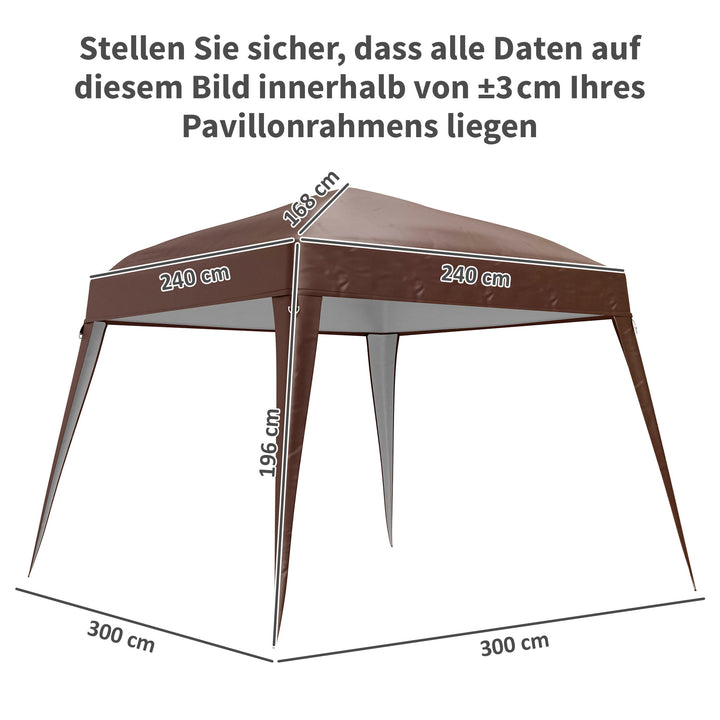 Udskiftningstag til pavillon, udskiftningsovertræk til 3 x 3 m havepavillon, udskiftningstag til havetelt, upf50+, oxfordstof, brun