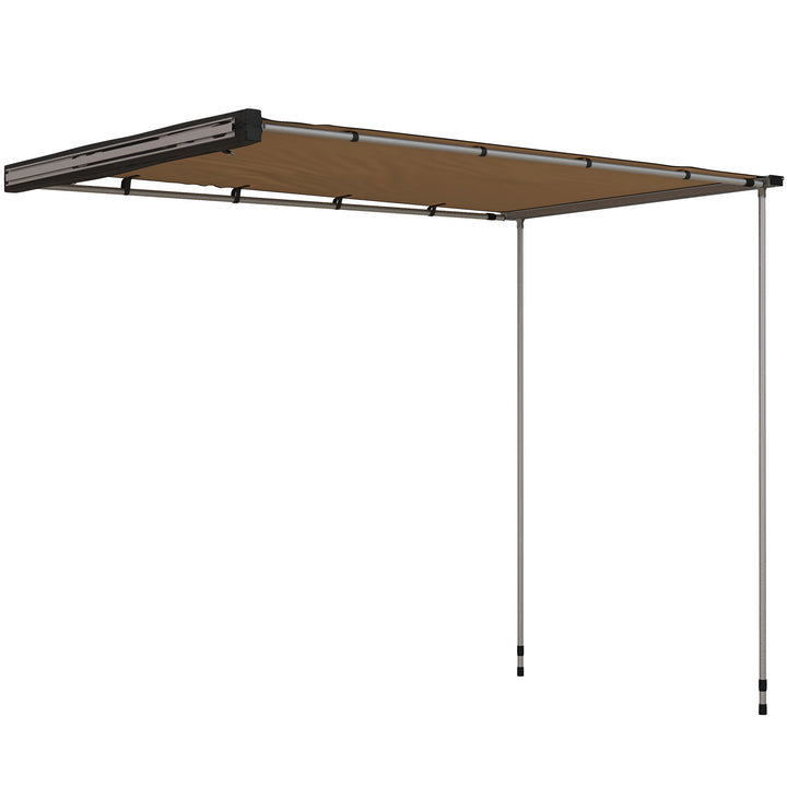 Biltelt, tagtelt, vejrbestandigt, 160 x 250 x 125-225 cm, khaki