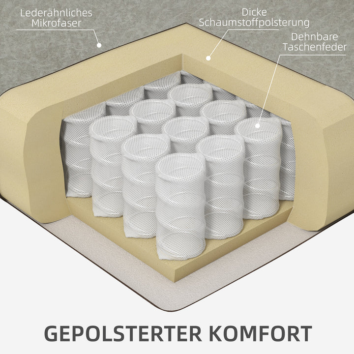 Lænestol med fodstøtte og lænefunktion, inklusive kopholder, op til 150 kg, brun