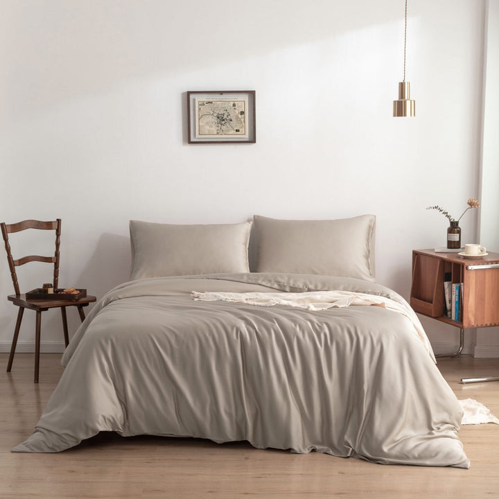 Beige bambus dynebetræk Premium - 400TC Tanboocel - 100% bambus - Blød Taupe